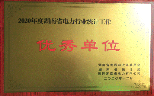 湖南發展集團股份有限公司株洲航電分公司榮獲“2020年度湖南省電力行業統計優秀單位”稱號