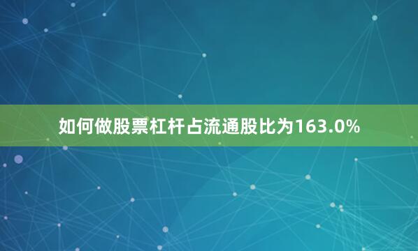 如何做股票杠杆占流通股比为163.0%